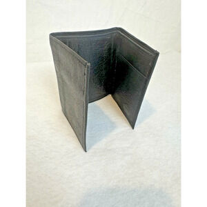 Manhattan Mens‎ Black Leather Trifold Wallet